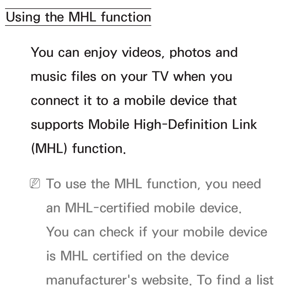 Using the mhl function | Samsung UN55ES8000GXZE User Manual | Page 671 / 813