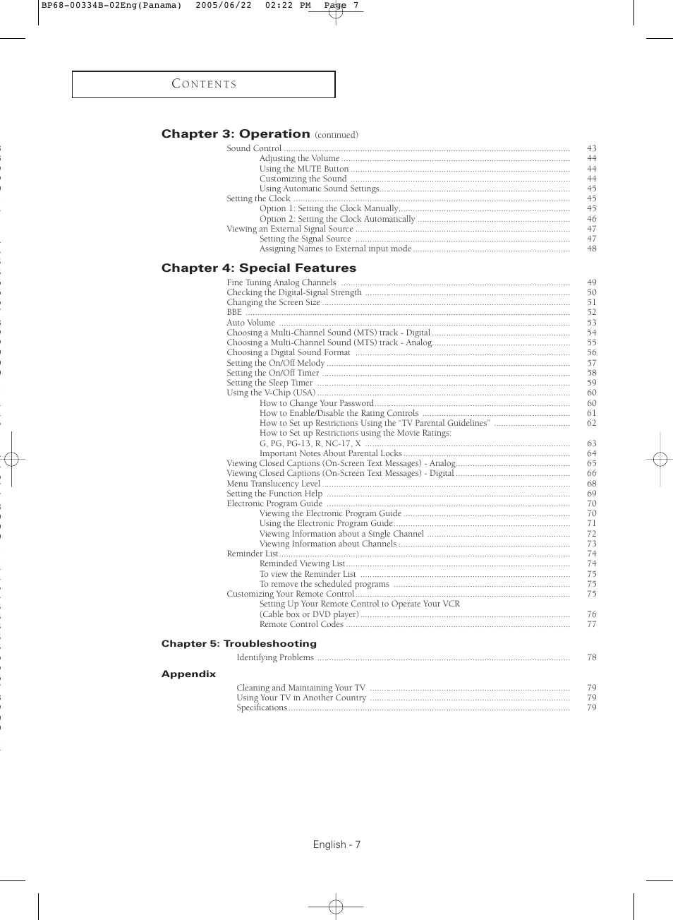 Samsung HCR4755WX-XAA User Manual | Page 7 / 80