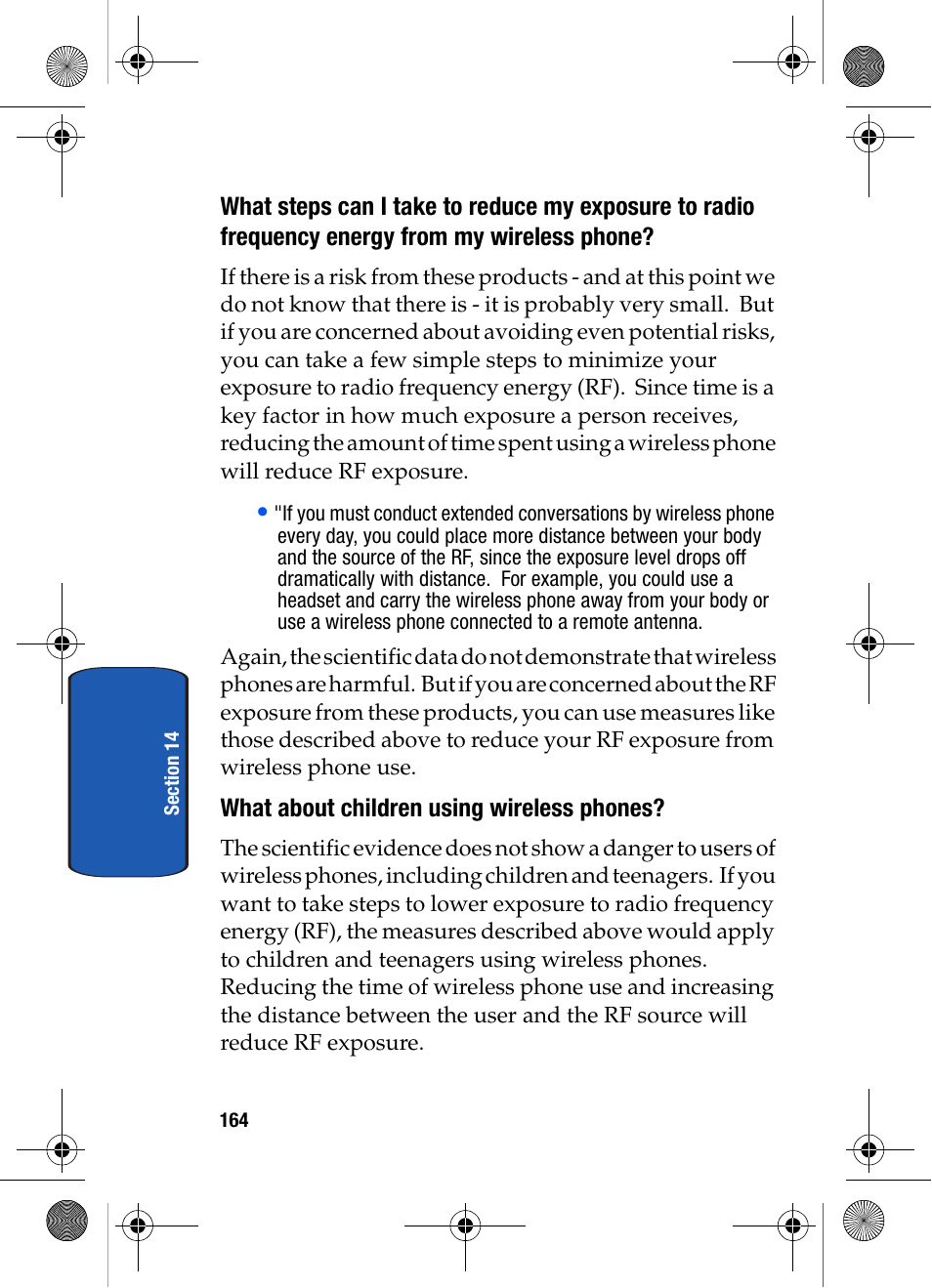 What about children using wireless phones | Samsung SCH-A570ZSVXAR User Manual | Page 164 / 194