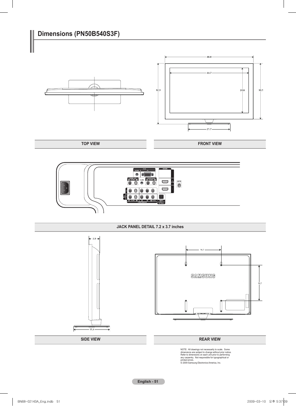 Samsung PN50B540S3FXZA User Manual | Page 51 / 103