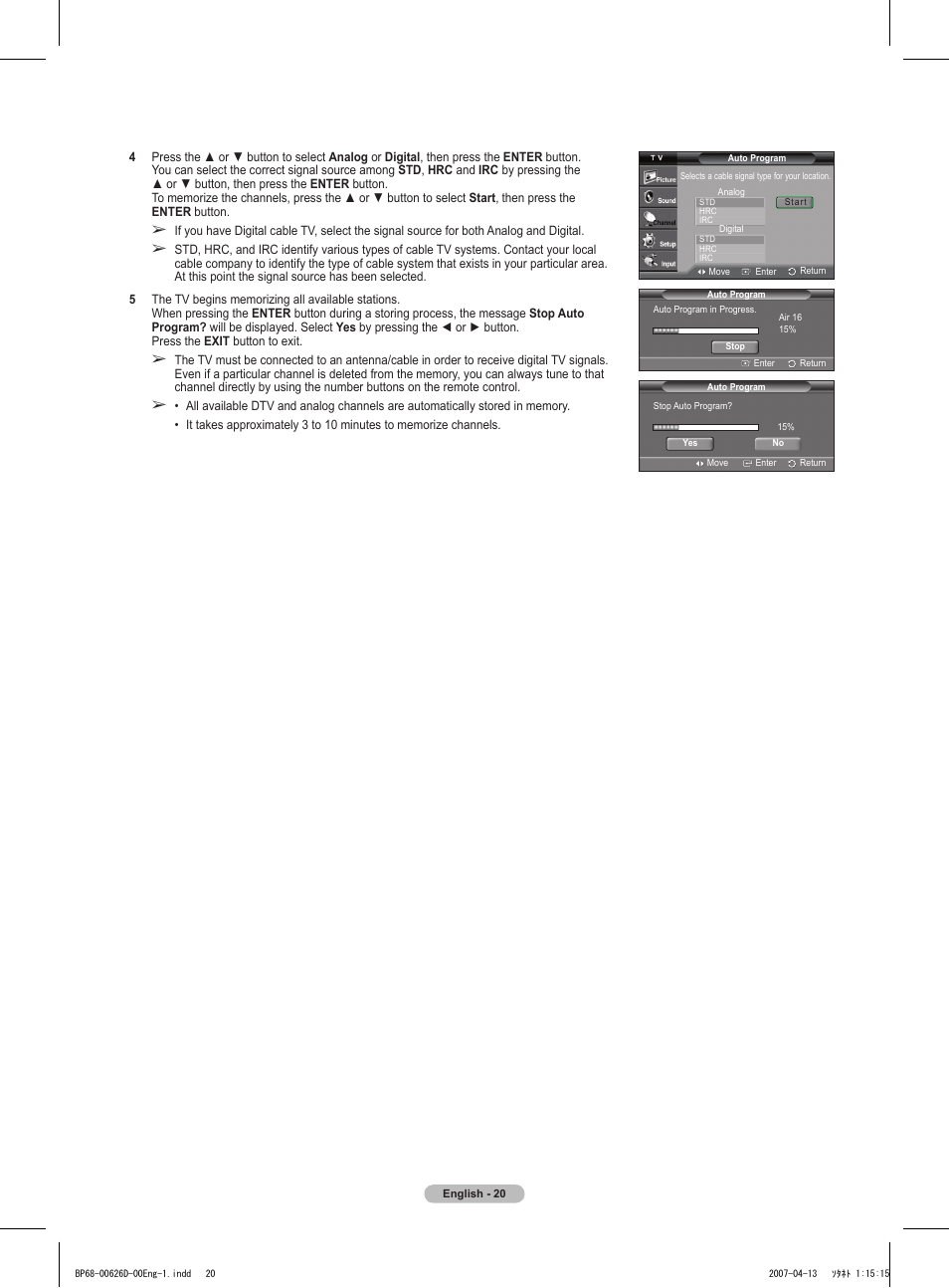 Samsung HLT5055WX-XAA User Manual | Page 20 / 68