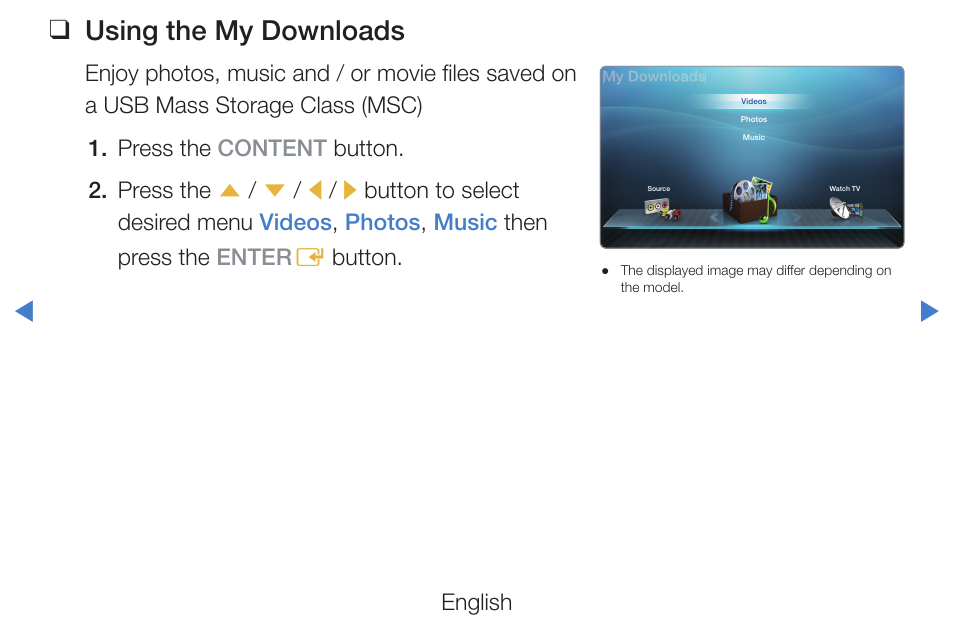 Using the my downloads | Samsung PN51D490A1DXZA User Manual | Page 179 / 223
