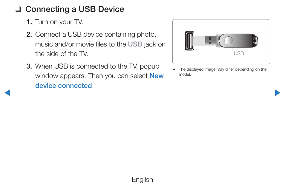 Connecting a usb device | Samsung PN51D490A1DXZA User Manual | Page 180 / 223