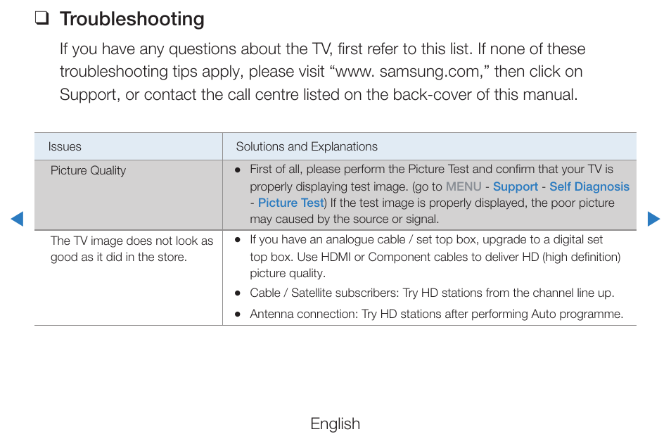 Troubleshooting 206, Troubleshooting, English | Samsung PN51D490A1DXZA User Manual | Page 206 / 223