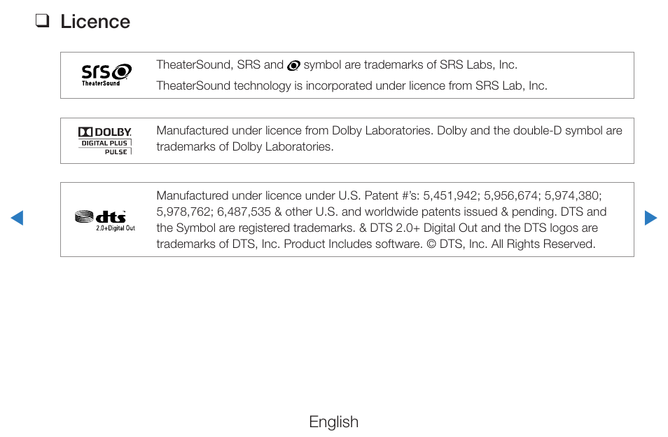 Licence 222, Licence | Samsung PN51D490A1DXZA User Manual | Page 222 / 223