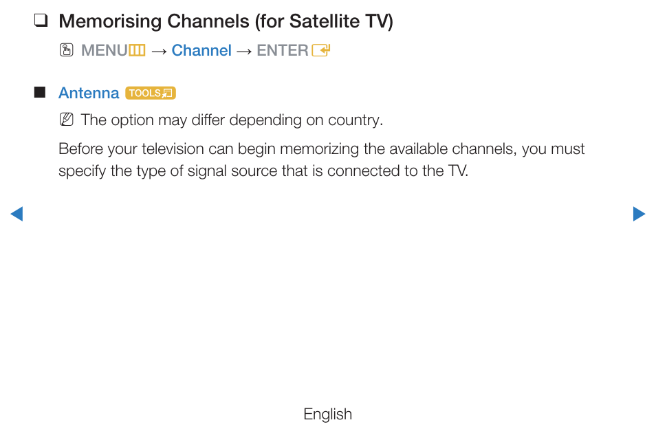 Memorising channels (for satellite tv) | Samsung PN51D490A1DXZA User Manual | Page 32 / 223