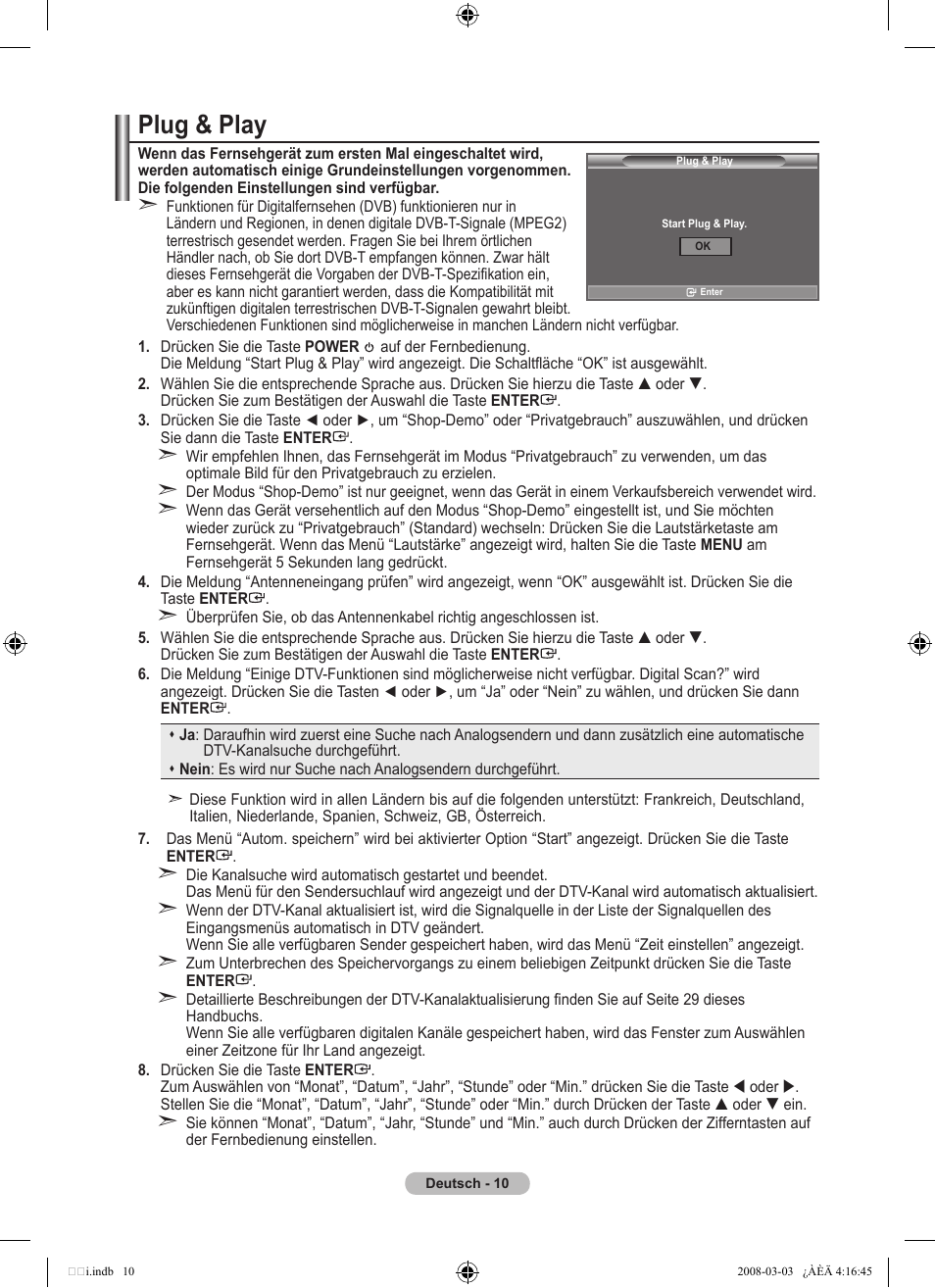 Plug & play | Samsung LE26A457C1D User Manual | Page 132 / 482