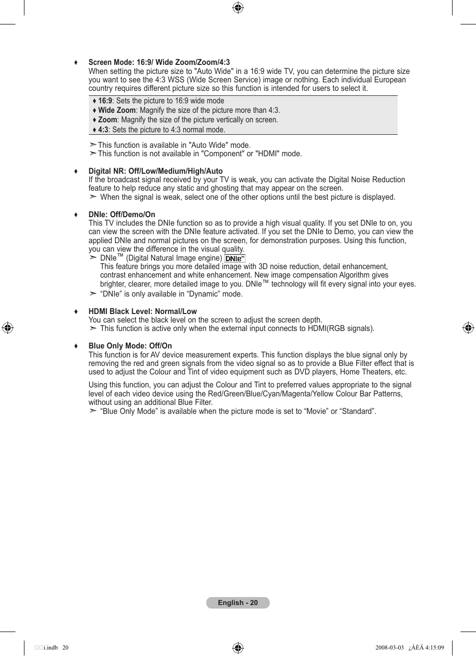 Samsung LE26A457C1D User Manual | Page 22 / 482