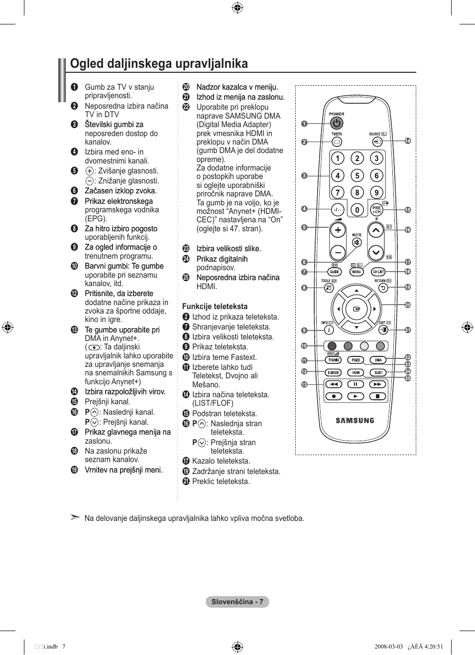 Ogled daljinskega upravljalnika | Samsung LE26A457C1D User Manual | Page 429 / 482