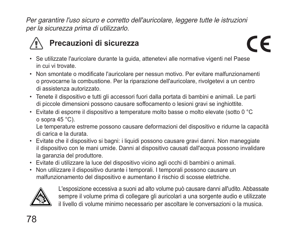 Precauzioni di sicurezza | Samsung HM6450 User Manual | Page 80 / 195