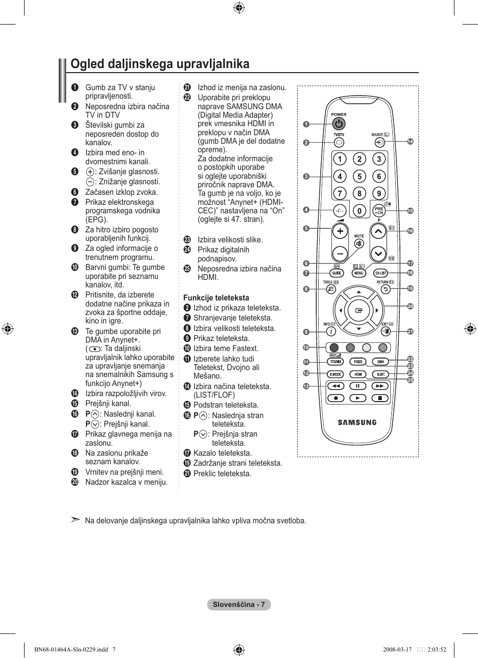 Ogled daljinskega upravljalnika | Samsung LE32A436T1D User Manual | Page 417 / 468