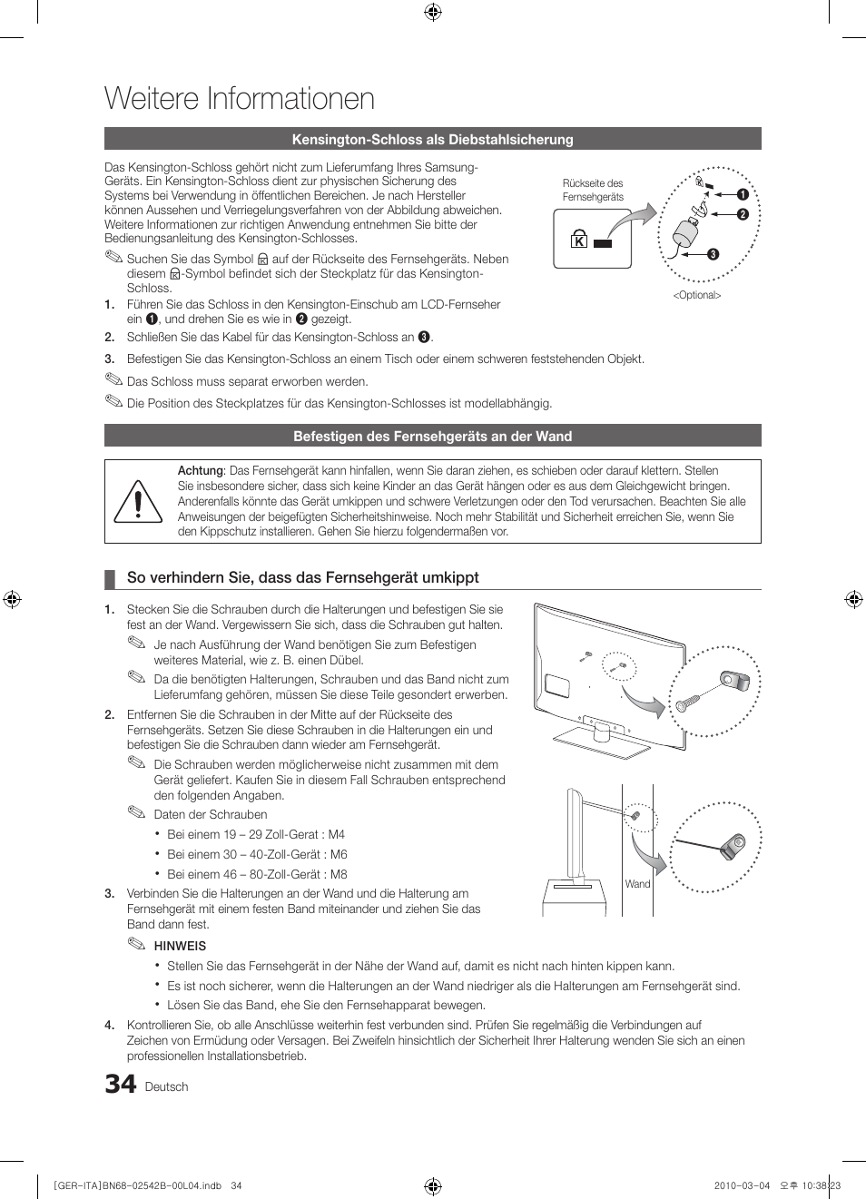 Weitere informationen | Samsung LE46C550J1W User Manual | Page 72 / 155