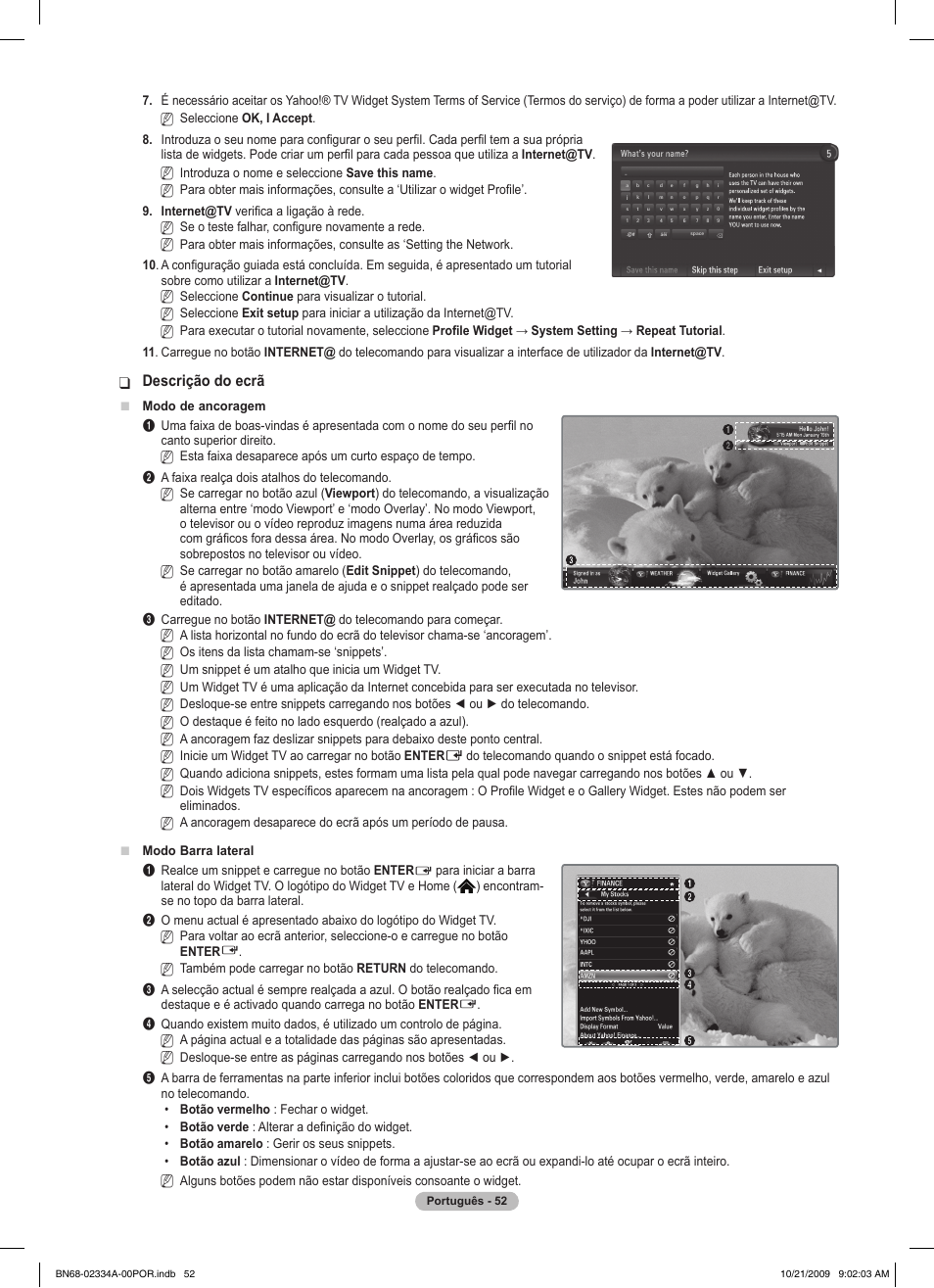 Descrição do ecrã | Samsung PS58B850Y1P User Manual | Page 490 / 655