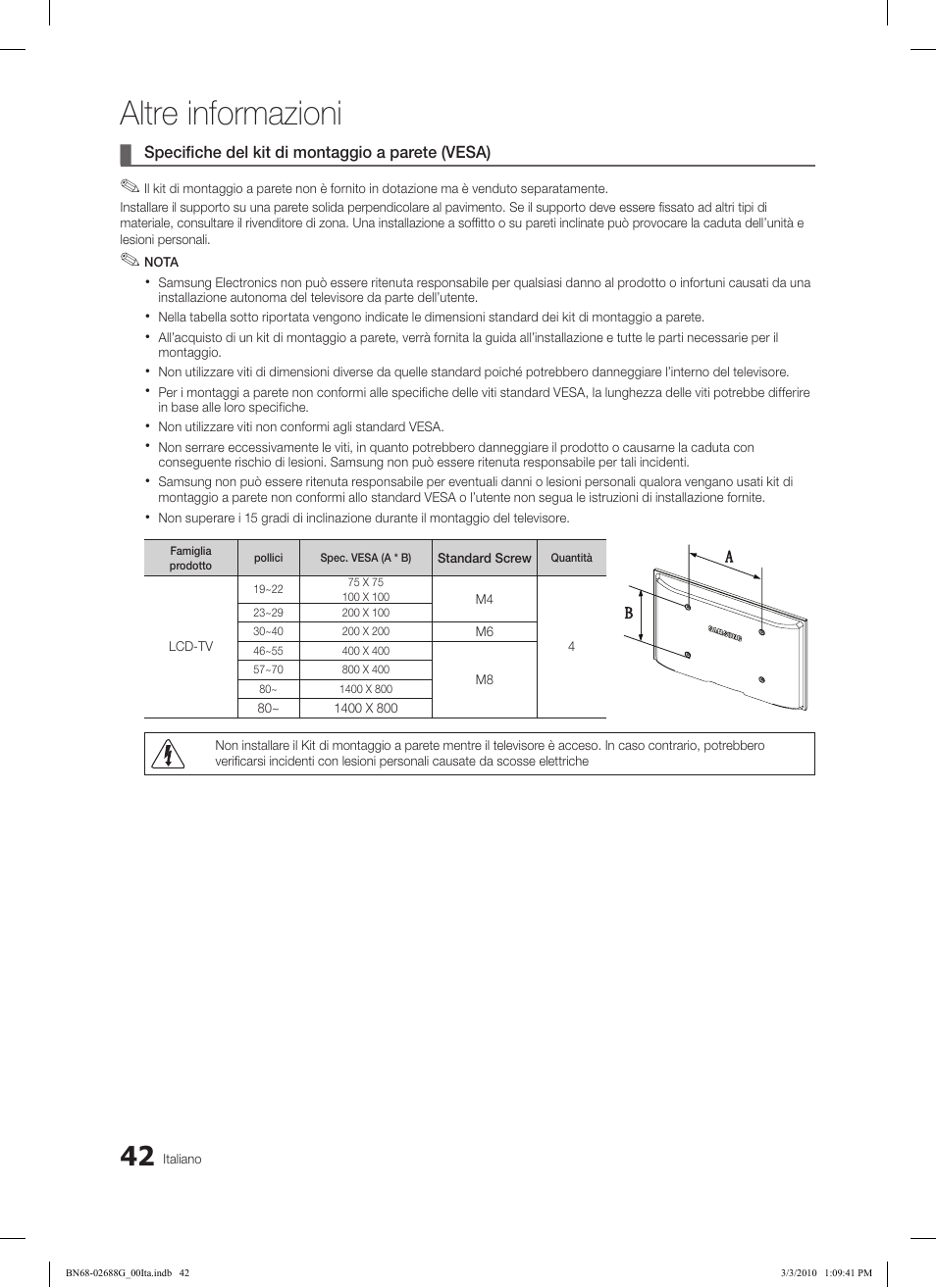 Altre informazioni | Samsung LE37C550J1W User Manual | Page 186 / 194