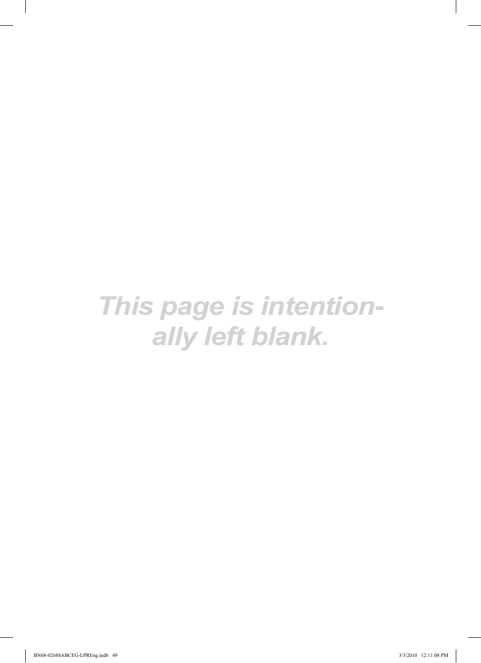 This page is intention- ally left blank | Samsung LE37C550J1W User Manual | Page 49 / 194
