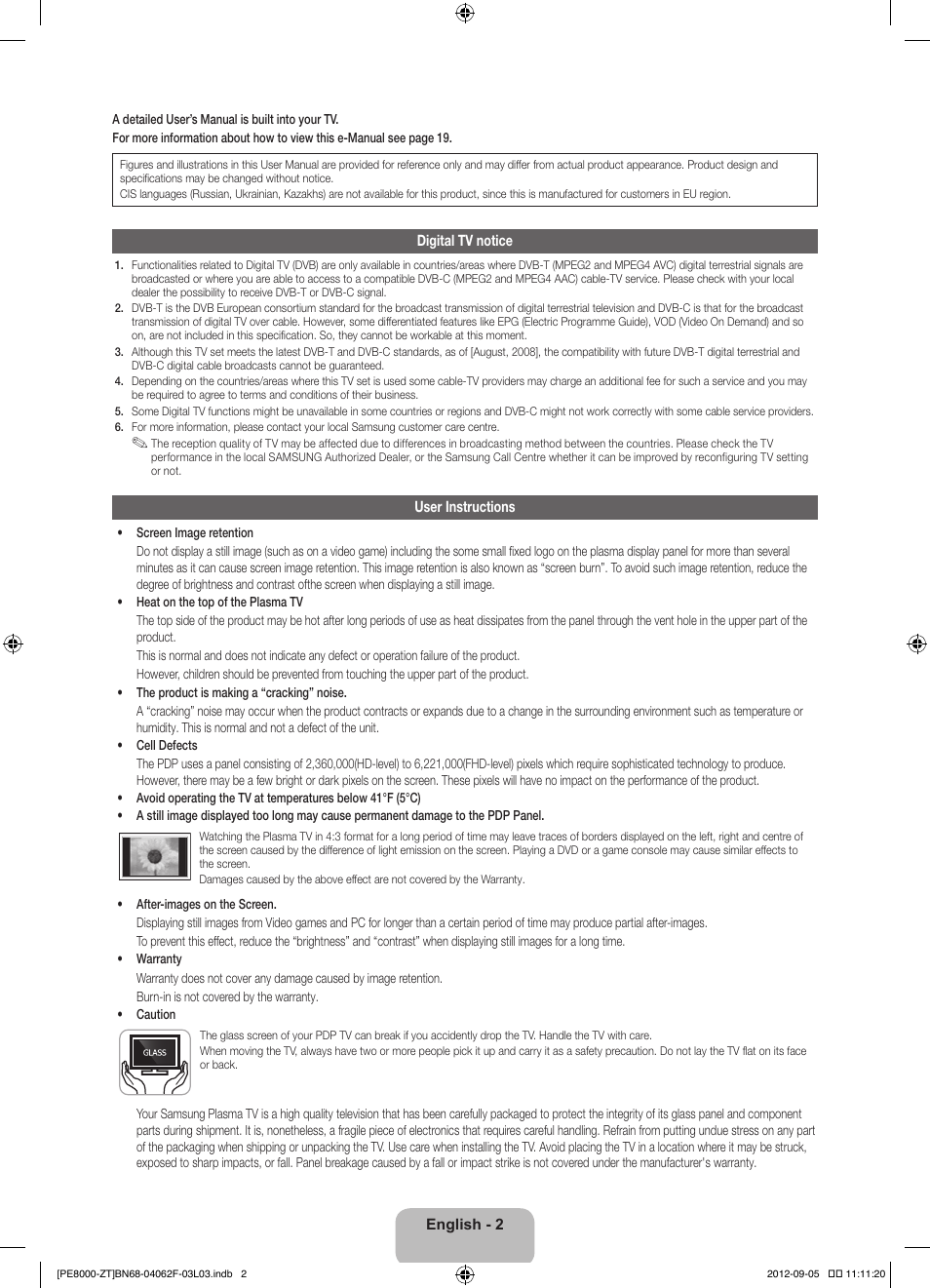 Samsung PS64E8000GQ User Manual | Page 2 / 71