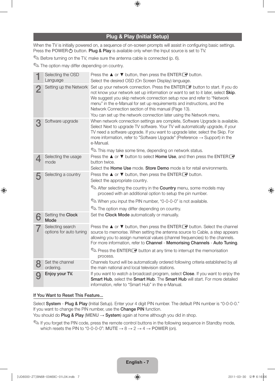 Samsung UE46D6000TP User Manual | Page 7 / 86