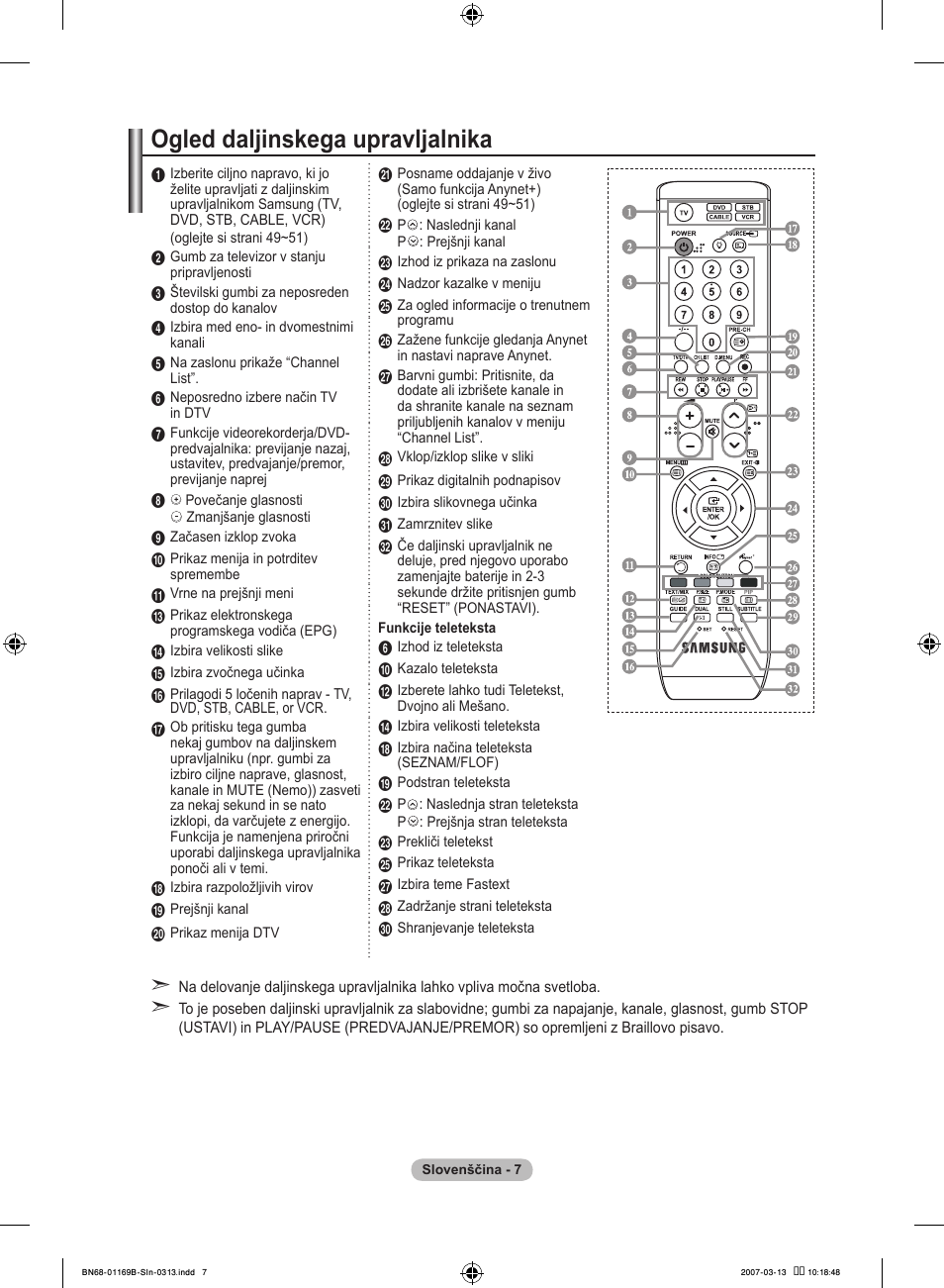 Ogled daljinskega upravljalnika | Samsung LE40R87BD User Manual | Page 443 / 498