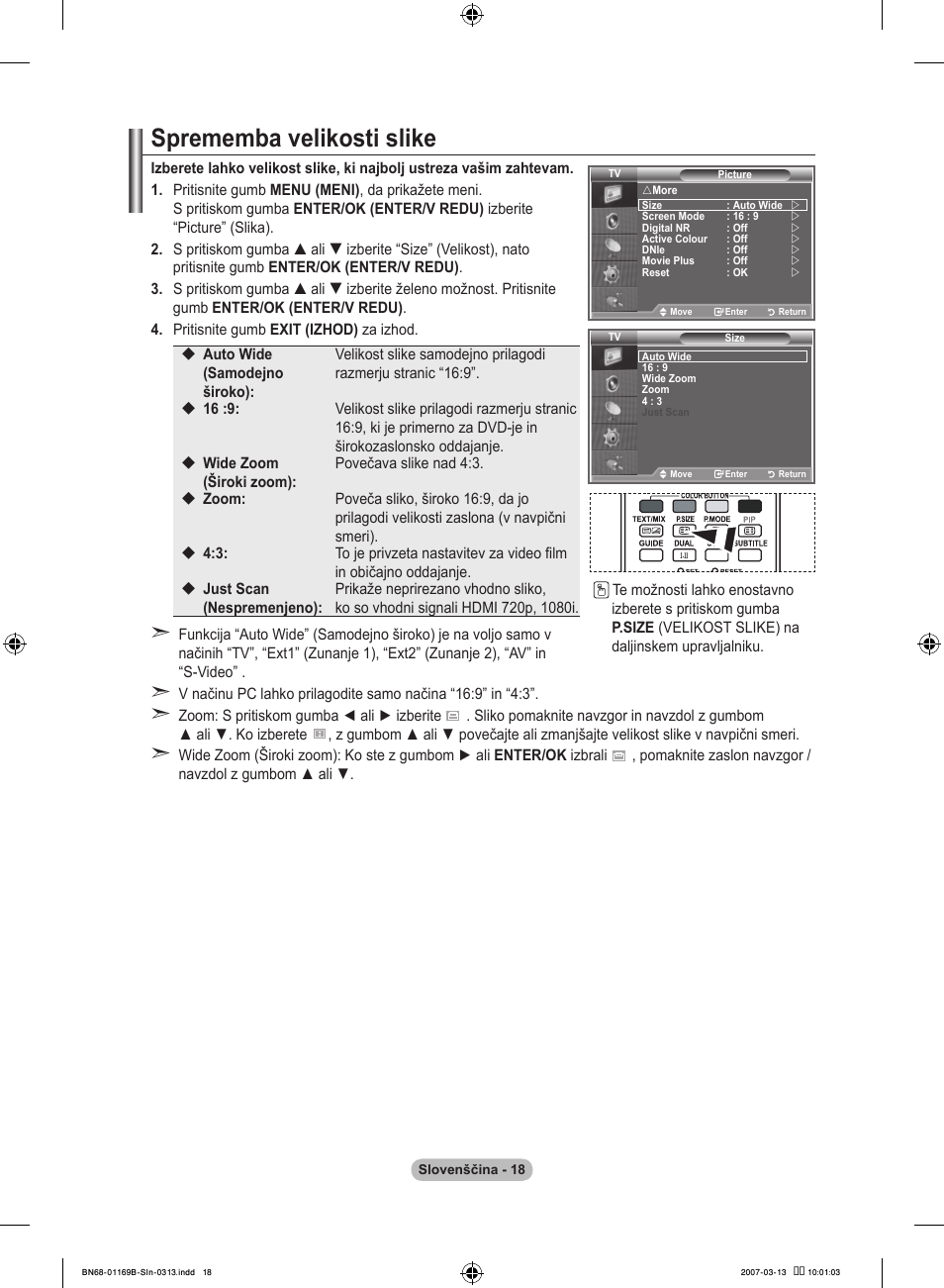 Sprememba velikosti slike | Samsung LE40R87BD User Manual | Page 454 / 498