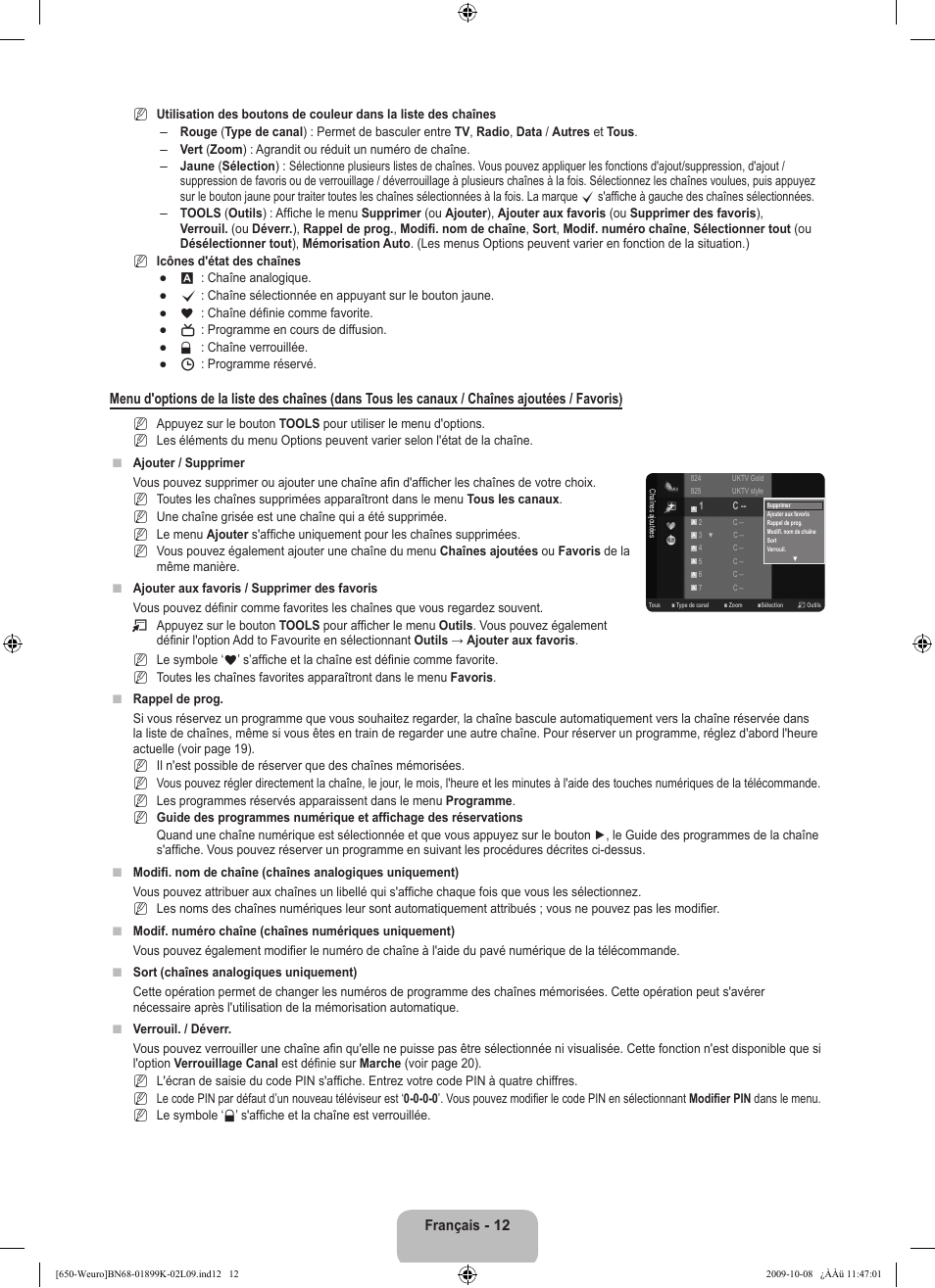 Français - 2 | Samsung LE19B650T6W User Manual | Page 46 / 296