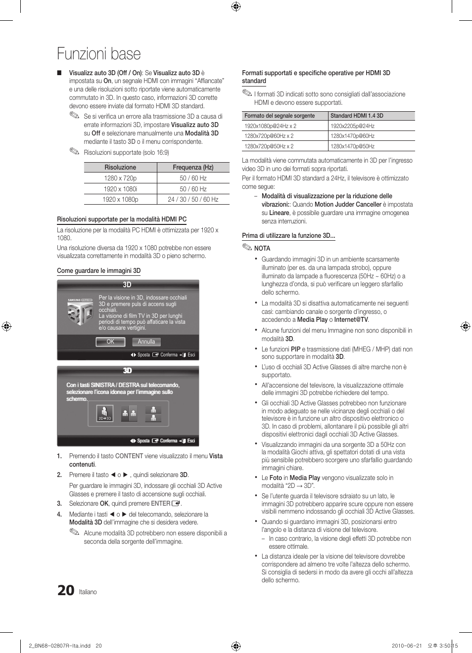 Funzioni base | Samsung PS50C6900YP User Manual | Page 82 / 190