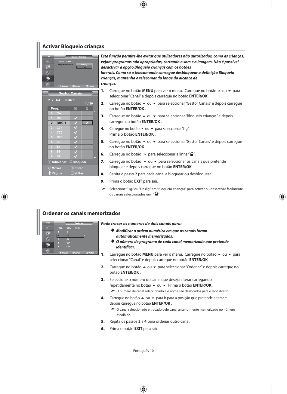 Activar bloqueio crianças | Samsung LE40M91B User Manual | Page 237 / 320