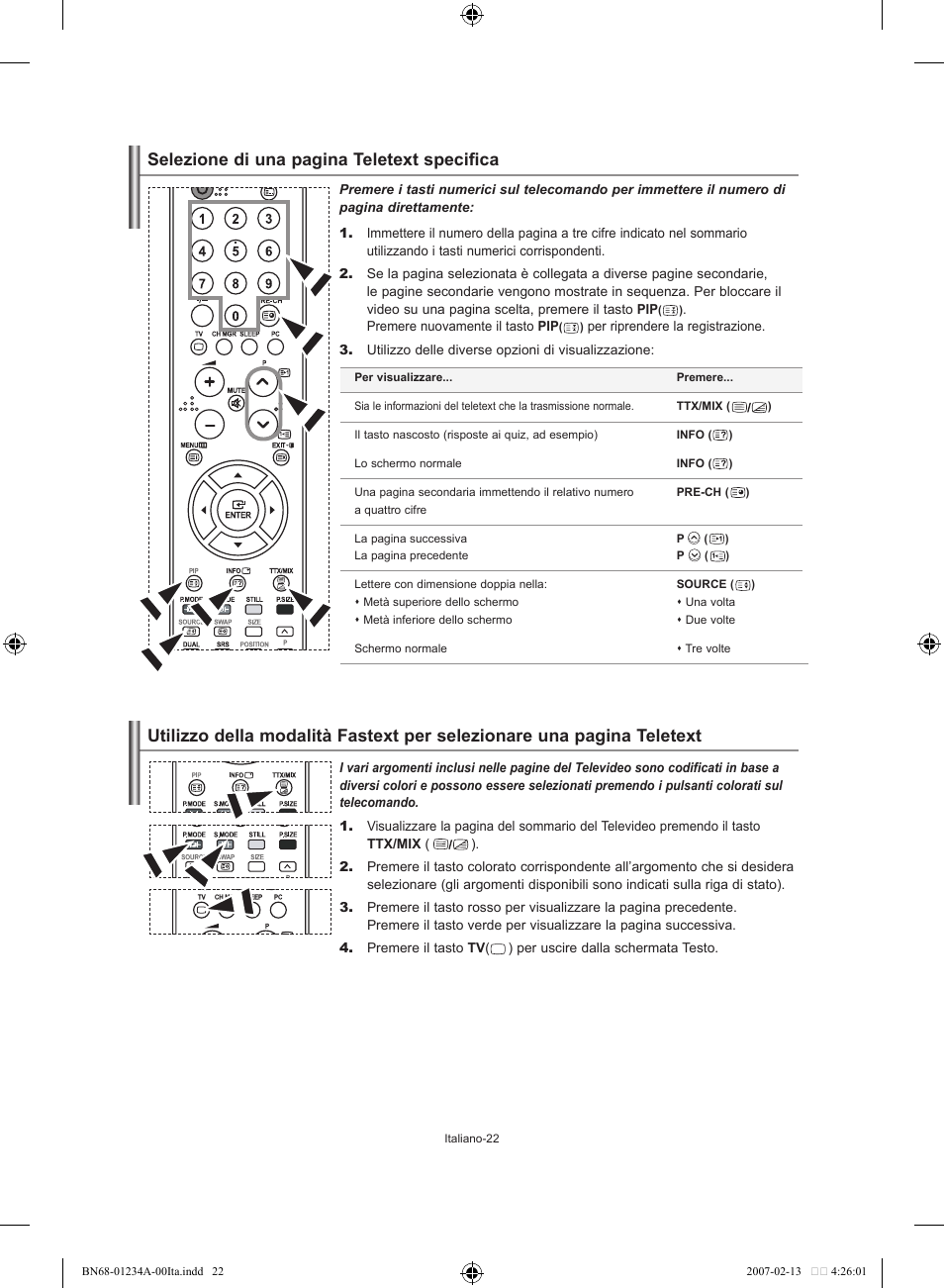 Selezione di una pagina teletext specifica | Samsung LE40S61B User Manual | Page 180 / 187