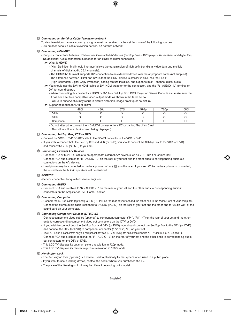 Samsung LE40S61B User Manual | Page 7 / 187
