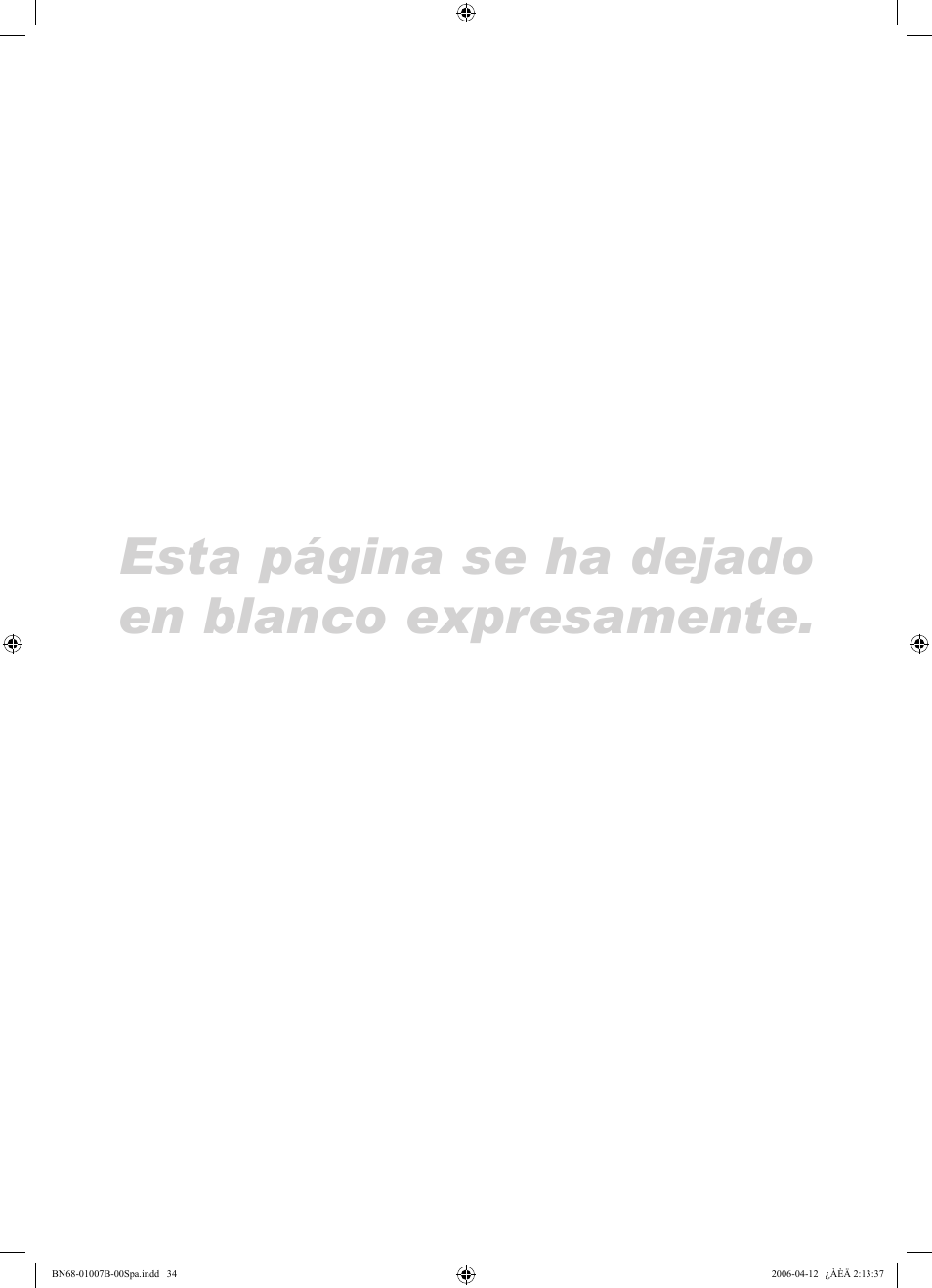 Esta página se ha dejado en blanco expresamente | Samsung LE40R73BD User Manual | Page 106 / 107