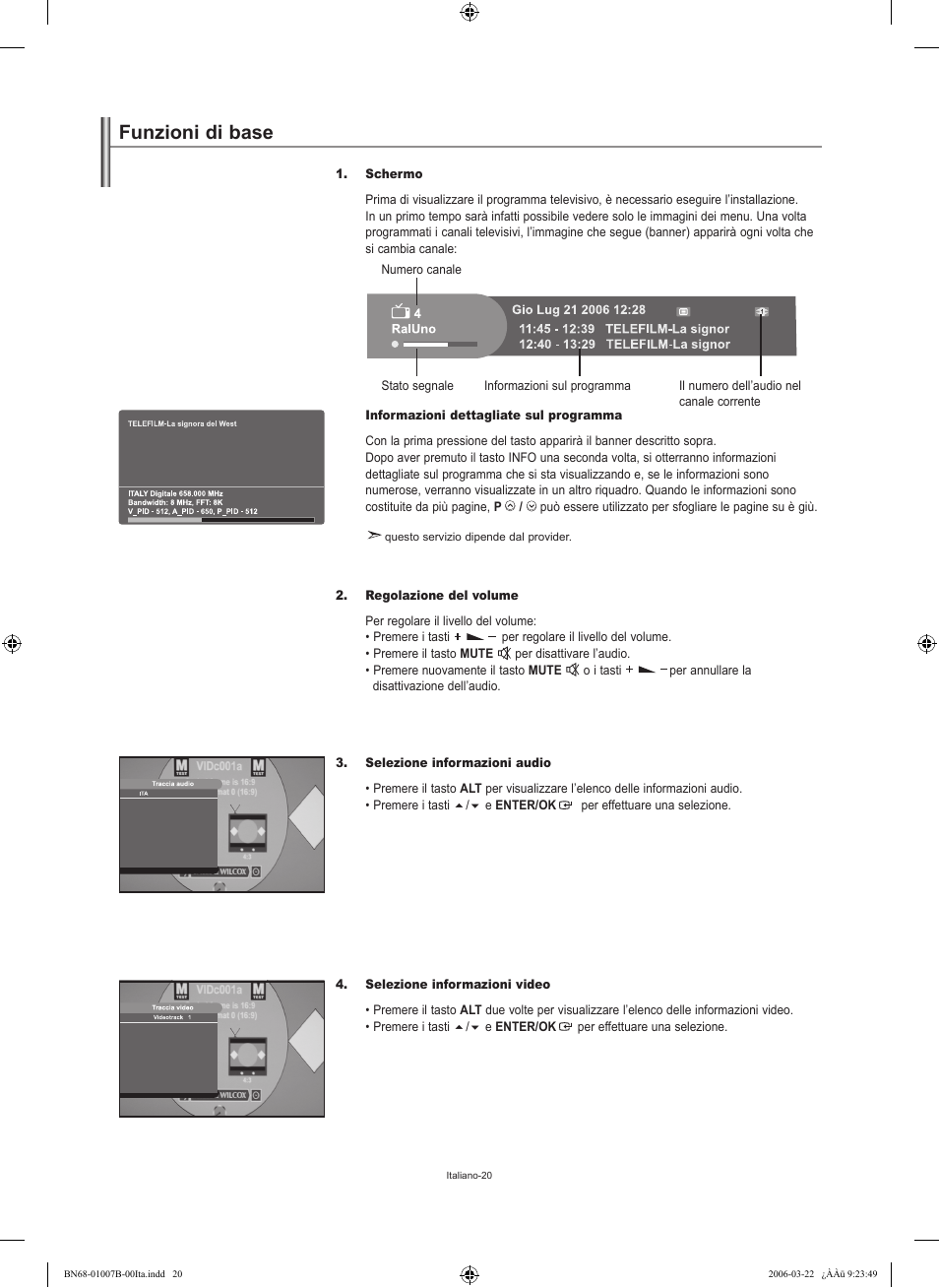Funzioni di base | Samsung LE40R73BD User Manual | Page 56 / 107