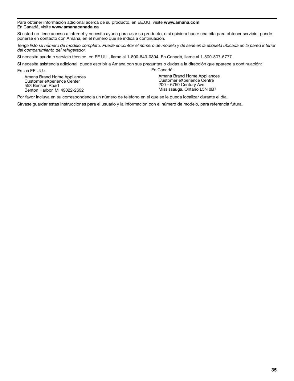 Amana W10321485A User Manual | Page 35 / 54