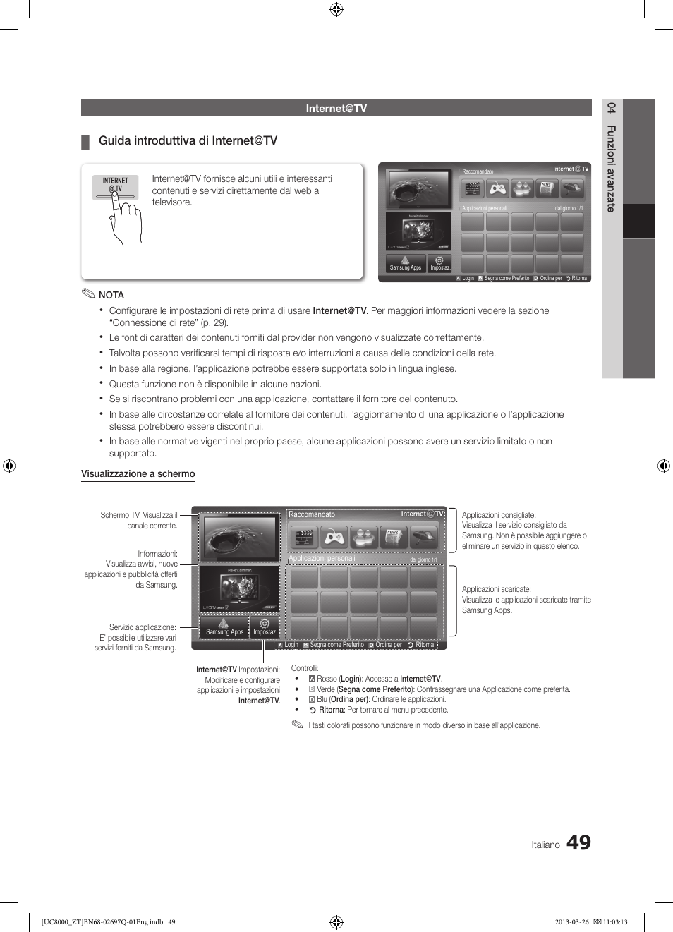 Guida introduttiva di internet@tv | Samsung UE55C8000XP User Manual | Page 113 / 193