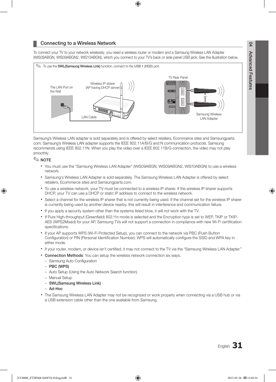 Samsung UE55C8000XP User Manual | Page 31 / 193