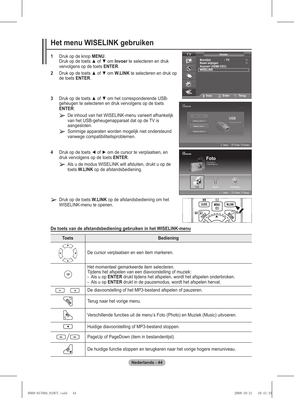 Het menu wiselink gebruiken | Samsung PS58A656T1F User Manual | Page 234 / 567