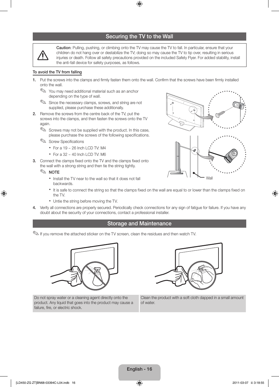 Samsung LE22D450G1W User Manual | Page 16 / 67