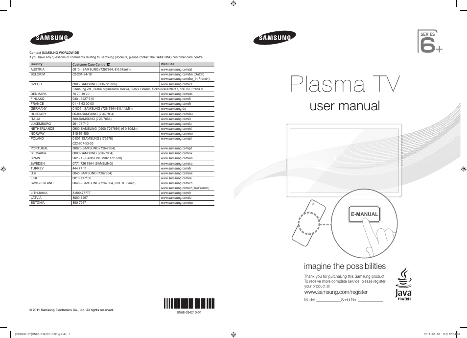 Samsung PS51D6900DQ User Manual | 78 pages