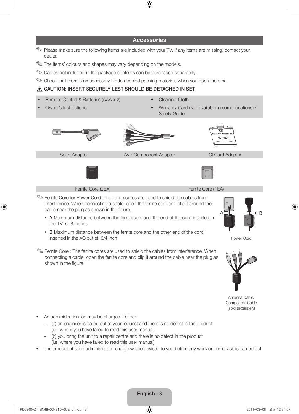 Samsung PS51D6900DQ User Manual | Page 3 / 78