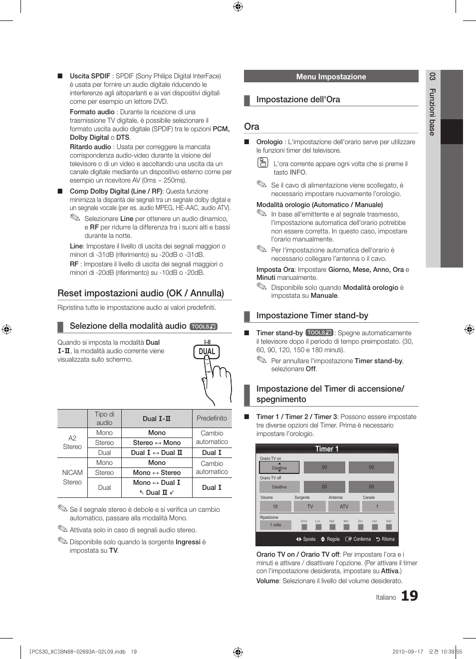 Reset impostazioni audio (ok / annulla) | Samsung PS50C530C1W User Manual | Page 179 / 365