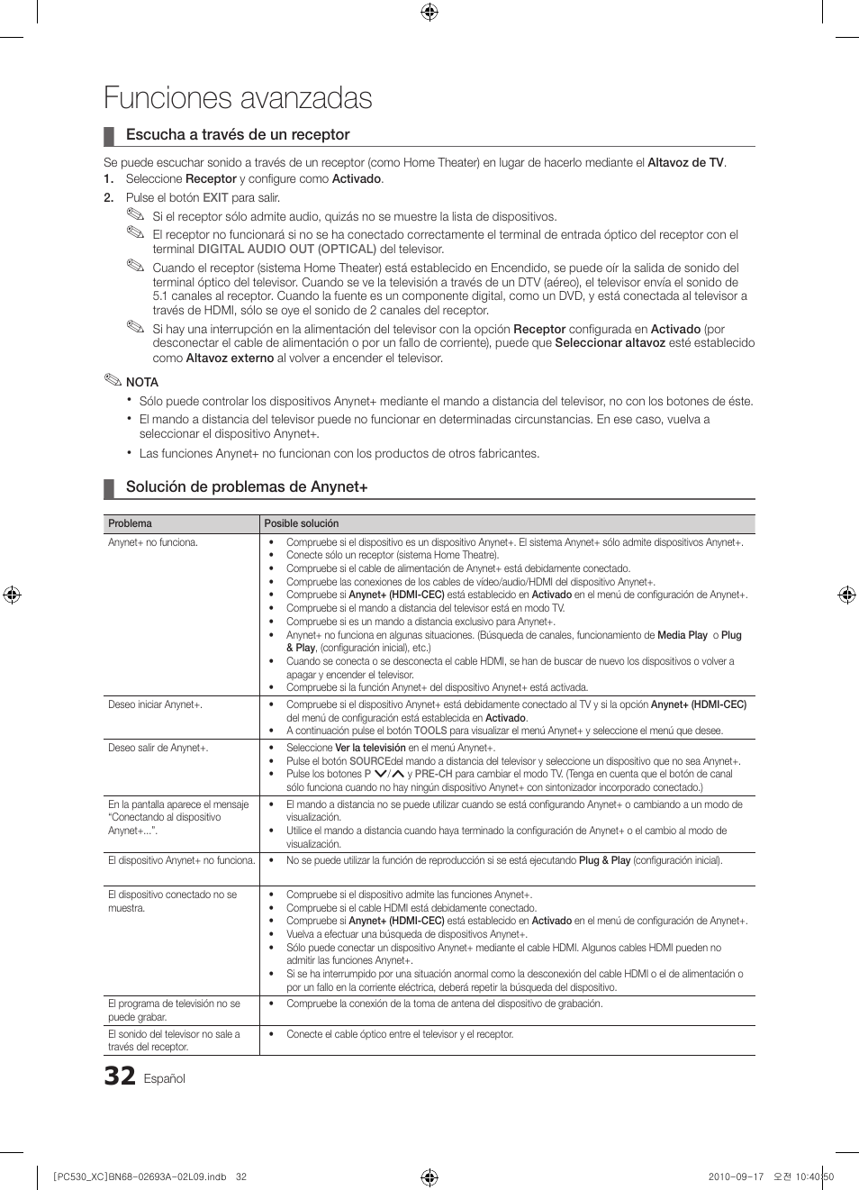 Funciones avanzadas | Samsung PS50C530C1W User Manual | Page 234 / 365