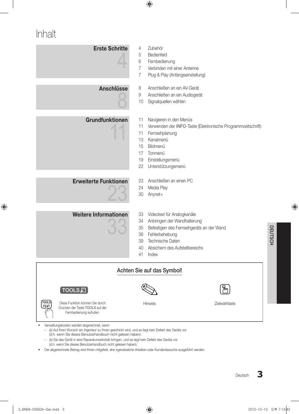 Inhalt | Samsung PS50C530C1W User Manual | Page 83 / 365