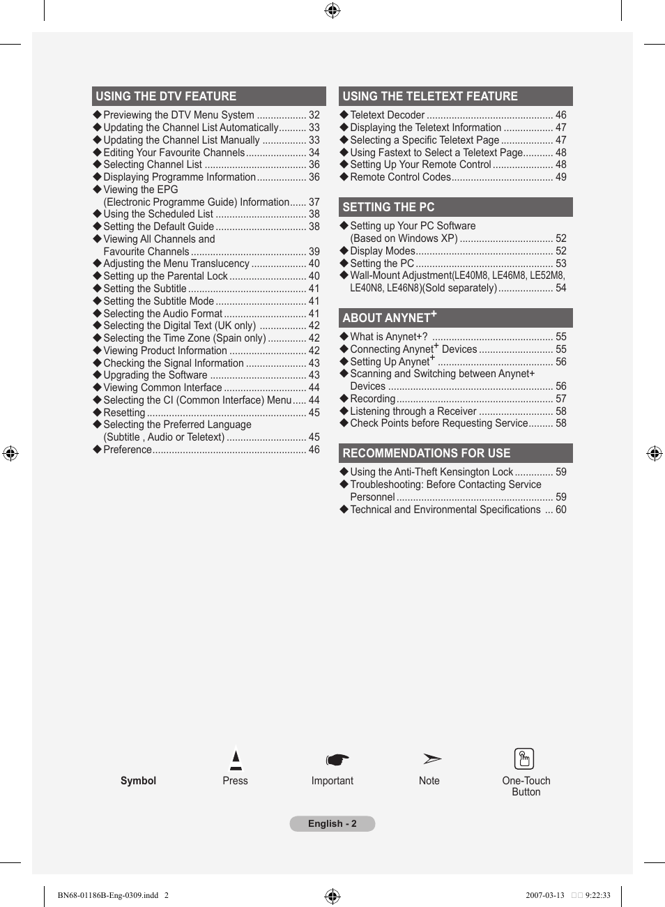 Samsung LE52M87BD User Manual | Page 4 / 498