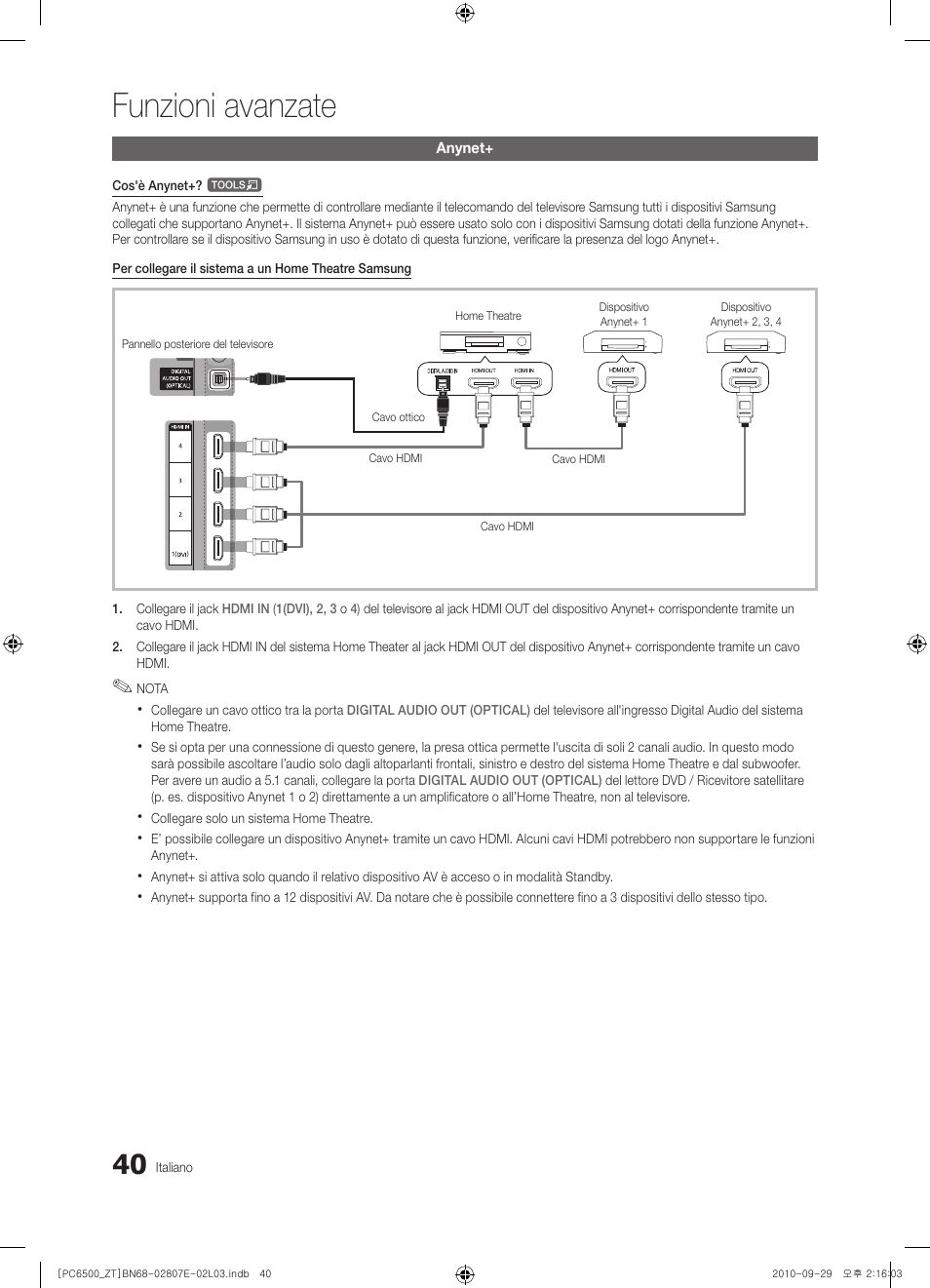 Funzioni avanzate | Samsung PS50C6500TP User Manual | Page 97 / 172