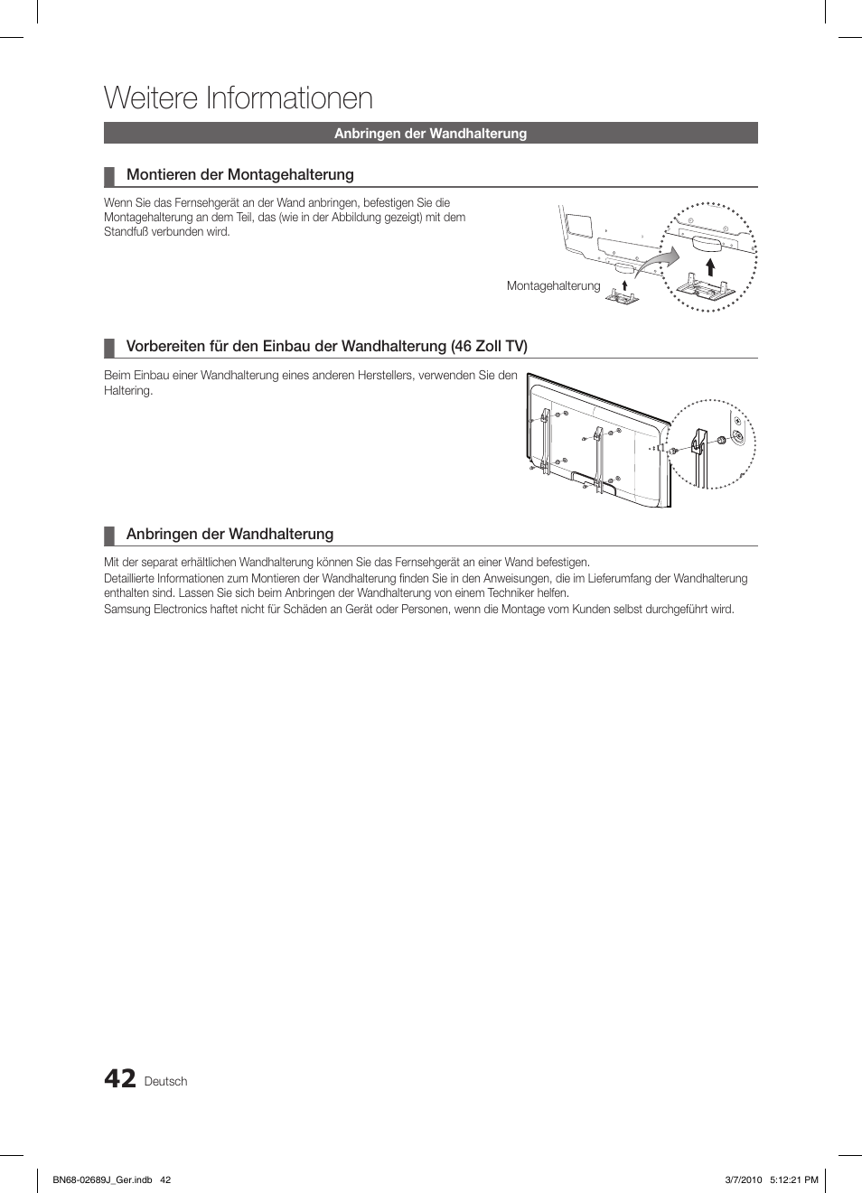Weitere informationen | Samsung LE46C630K1P User Manual | Page 141 / 149