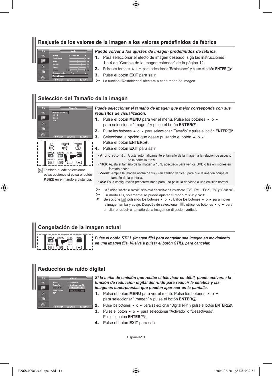 Reducción de ruido digital | Samsung LE32R72B User Manual | Page 119 / 187