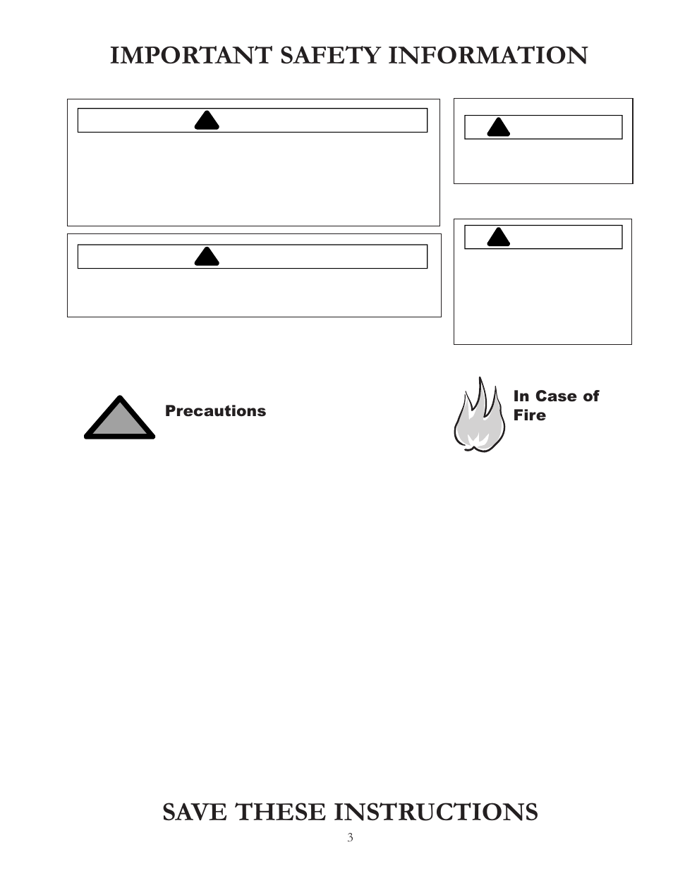 Warning, Caution | Amana AKT3650 User Manual | Page 3 / 12