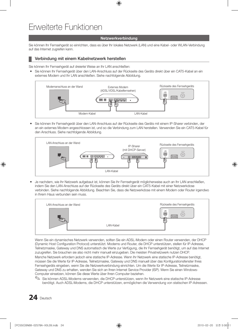 Erweiterte funktionen | Samsung PS50C551G2W User Manual | Page 124 / 452