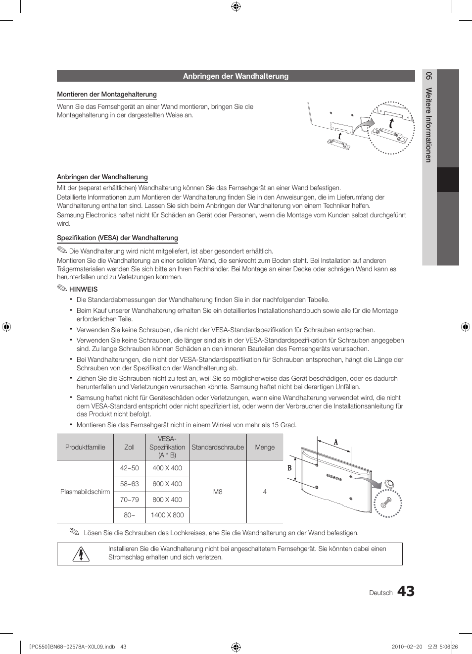 Samsung PS50C551G2W User Manual | Page 143 / 452