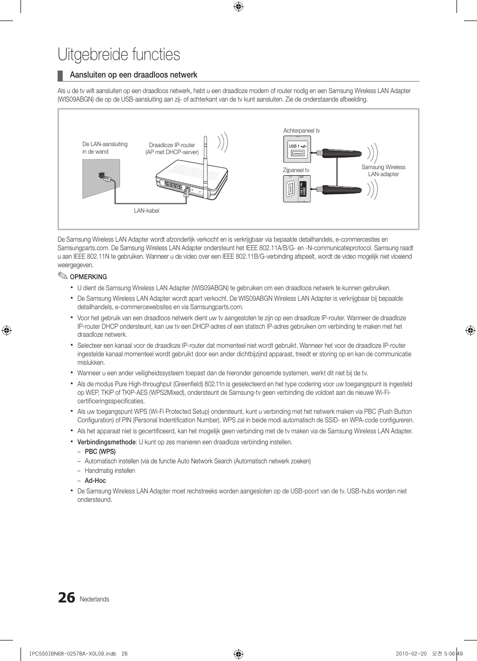 Uitgebreide functies | Samsung PS50C551G2W User Manual | Page 176 / 452