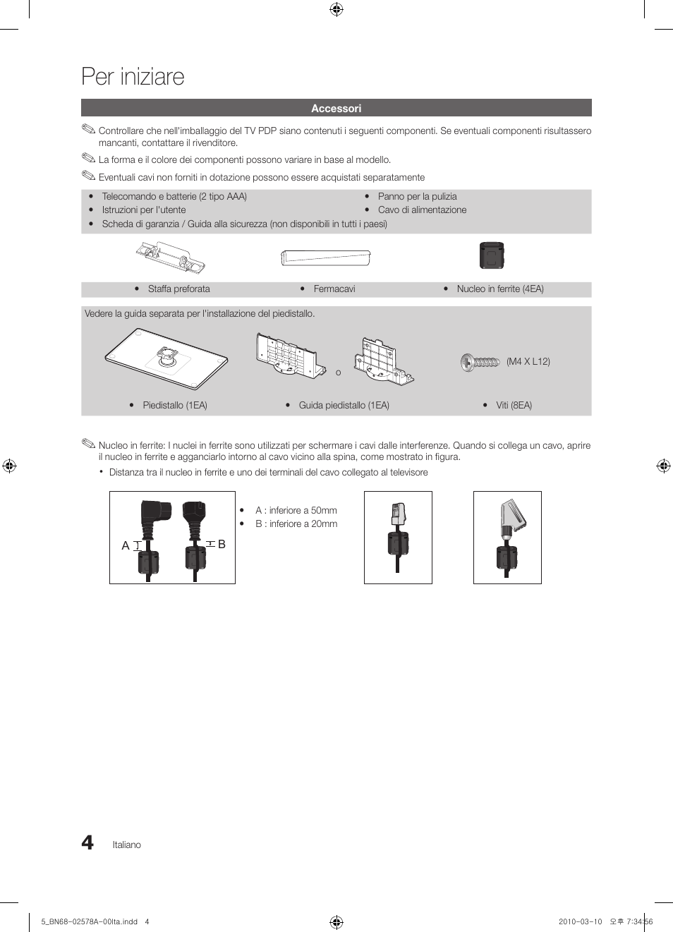 Per iniziare | Samsung PS50C551G2W User Manual | Page 204 / 452