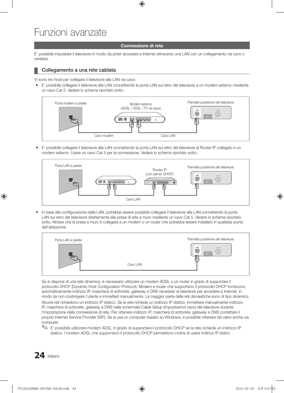 Funzioni avanzate | Samsung PS50C551G2W User Manual | Page 224 / 452